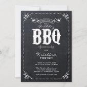 Rustic Chalkboard Birthday Party BBQ Invitation (Front)