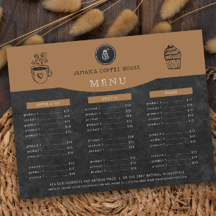 Rustic chalkboard bistro coffee house  menu