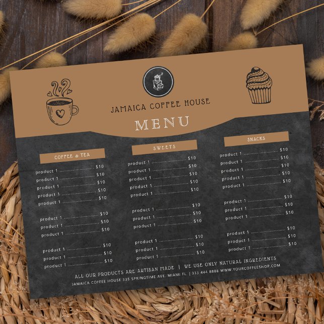 Rustic chalkboard bistro coffee house  menu (Creator Uploaded)