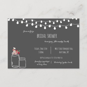 Rustic Chalkboard Bridal Shower Invitations by Beanhamster at Zazzle
