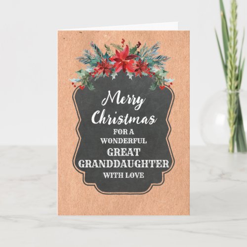 Rustic Chalkboard C Christmas Card