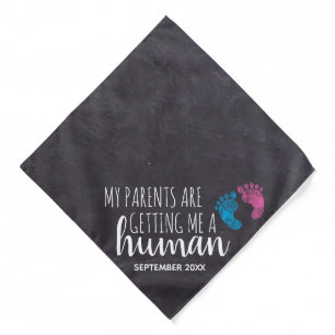 Rustic Chalkboard Dog Baby Pregnancy Announcement Bandana