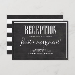 Rustic Chalkboard Eat Drink & be Married Reception Invitation