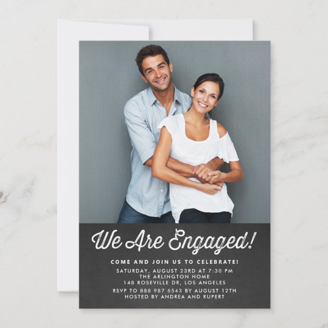 RUSTIC CHALKBOARD | ENGAGEMENT PARTY INVITATION (Front)