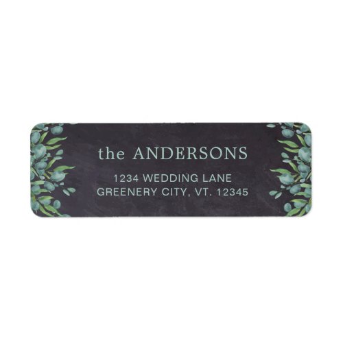  Rustic Chalkboard Eucalyptus Greenery Wedding Label