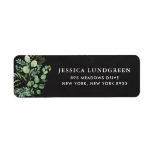 Rustic Chalkboard Eucalyptus Leaves Greenery Label