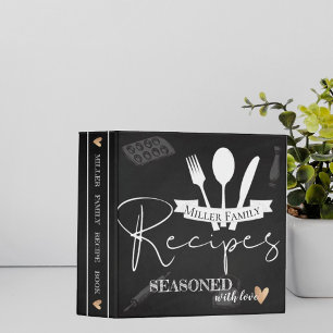 Rustic Chalkboard Family Recipe Kitchen Cookbook 3 Ring Binder