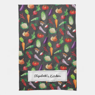 Rustic Chalkboard   Farmhouse Fresh Vegetable Kitchen Towel