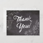 Rustic Chalkboard Floral Thank You Card (Front/Back)
