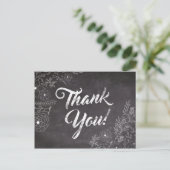 Rustic Chalkboard Floral Thank You Card (Standing Front)
