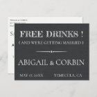 Rustic Chalkboard FREE DRINKS Save the Date