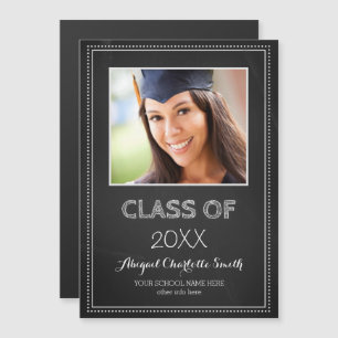 Rustic Chalkboard Graduation Magnetic Card