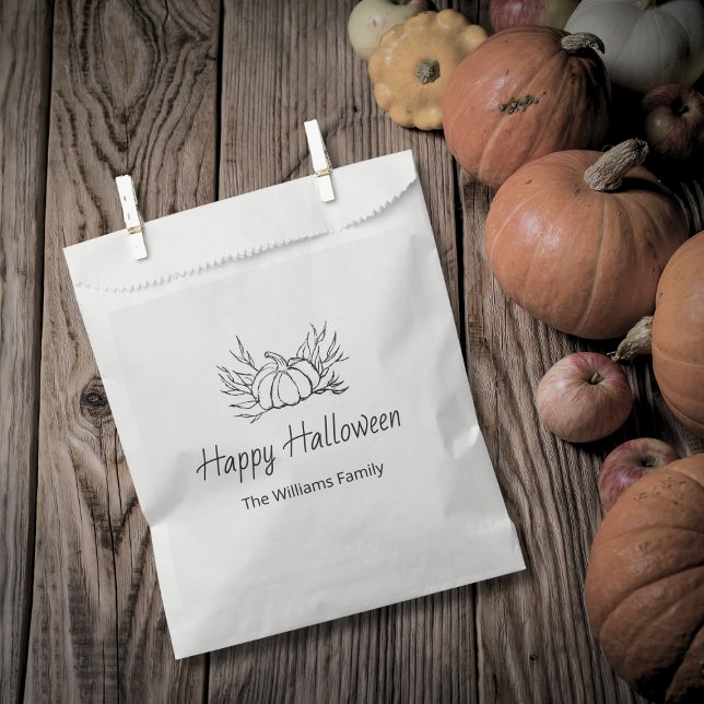 Rustic Chalkboard Halloween Party Simple Pumpkin  Favor Bag (Creator Uploaded)