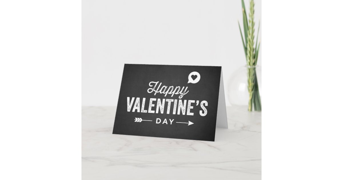 RUSTIC CHALKBOARD HAPPY VALENTINE'S DAY CARD | Zazzle