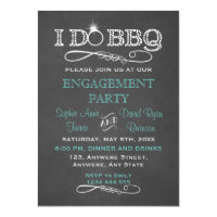 Rustic Chalkboard I DO BBQ Engagement Party Invite