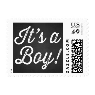 RUSTIC CHALKBOARD | IT'S A BOY BABY SHOWER STAMP