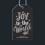 Rustic Chalkboard Joy To The World Christmas Carol Gift Tags<br><div class="desc">Joy to the world,  the Lord is come. Customizable holiday gift tag featuring hand-lettered Christmas carol with a faux chalkboard background. Personalize by adding names and messages. This rustic modern calligraphy Christmas gift tag is available in a variety of backgrounds.</div>