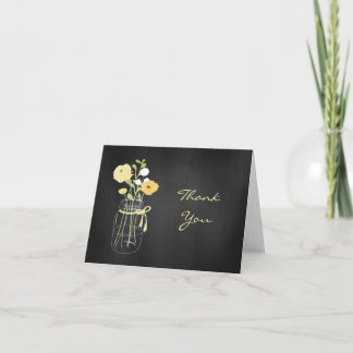Rustic Chalkboard Mason Jar Thank You Cards