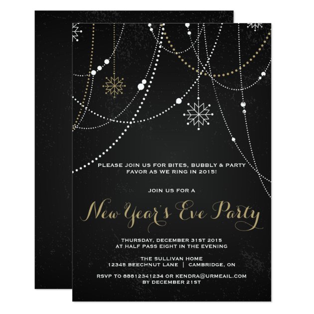RUSTIC CHALKBOARD NEW YEAR'S EVE PARTY INVITATION