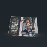 Rustic Chalkboard O Holy Night Script Christmas Holiday Card<br><div class="desc">O Holy Night the Stars are Brightly Shining. Send holiday greetings and wishes to family and friends with this rustic Christmas card. It features a rustic chalk script with a faux chalkboard background. This Christmas song lyric photo card is perfect for this holiday season.</div>