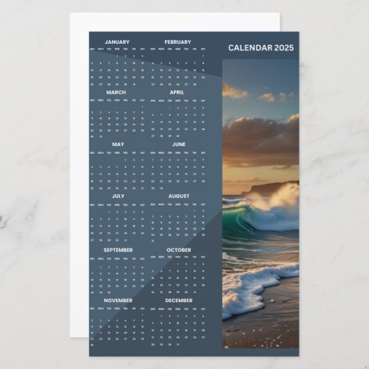 Rustic Chalkboard Photo Calendar  (Front/Back)