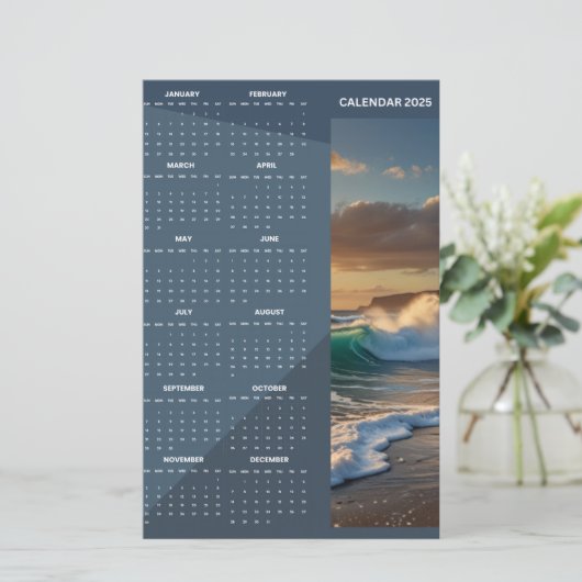 Rustic Chalkboard Photo Calendar (Standing Front)