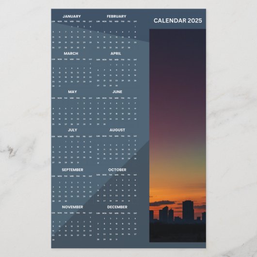 Rustic Chalkboard Photo Calendar Paper Sheet  (Front)