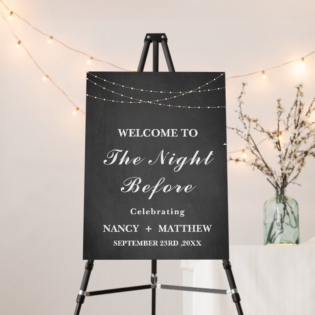 Rustic Chalkboard  Rehearsal Dinner Welcome Sign (In Situ (Stand))