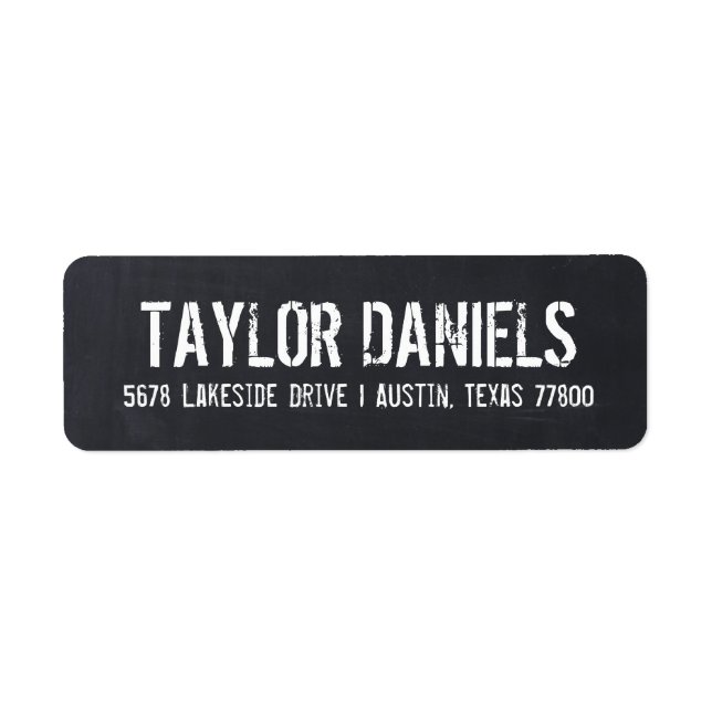 Rustic Chalkboard Return Address Labels (Front)