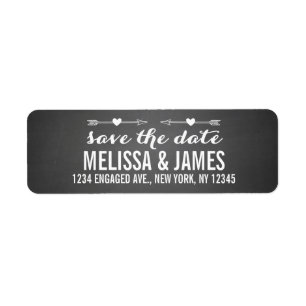 Rustic Chalkboard Script Save the Date Label