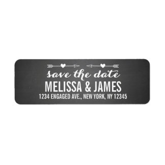 Rustic Chalkboard Script Save the Date Label