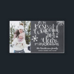 Rustic Chalkboard Snowflake Christmas Family Photo Acrylic Tray<br><div class="desc">Beautiful typography based holiday acrylic tray features a family photo. "It's the most wonderful time of the year" appears in white hand-lettered typography on a charcoal gray chalkboard background accented with white snowflakes.</div>