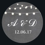 Rustic Chalkboard String Lights Stickers Labels<br><div class="desc">Matching Stickers - perfect for envelopes & more!
Add your initials! Super cute matching stickers to a collection in my store.</div>