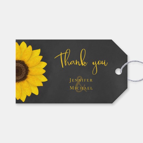 rustic chalkboard sunflower country wedding gift tags
