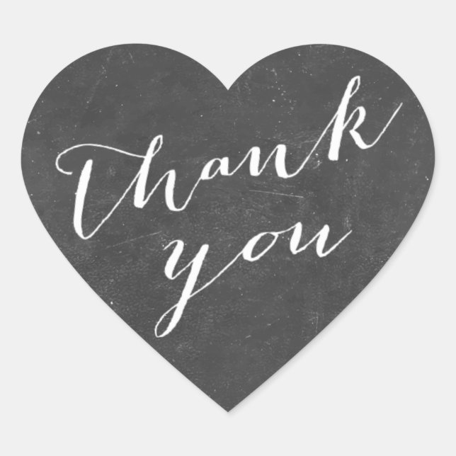 Rustic Chalkboard Thank You Wedding Favor Stickers (Front)