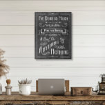 Rustic Chalkboard Typography Life Affirmation Canvas Print<br><div class="desc">This farmhouse style typography canvas wall art has a chalkboard art feel,  with its blackboard background and white text fonts representing a proverbial life affirmation quote. It's perfect for a lake home or anyone who loves being at the lake. Created by Simply Farmhouse Press.</div>