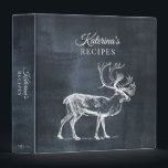 Rustic Chalkboard & Vintage Deer Recipe Cookbook 3 Ring Binder<br><div class="desc">A rustic design showcasing a chalkboard background with vintage deer illustration and script font. Personalize the custom cookbook to your text. Perfect gift for foodies,  cooks,  chefs,  lovers of food and the kitchen.</div>