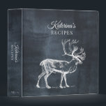 Rustic Chalkboard & Vintage Deer Recipe Cookbook 3 Ring Binder<br><div class="desc">A rustic design showcasing a chalkboard background with vintage deer illustration and script font. Personalize the custom cookbook to your text. Perfect gift for foodies,  cooks,  chefs,  lovers of food and the kitchen.</div>