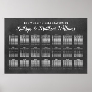 Rustic Chalkboard Wedding Celebration Seating Poster