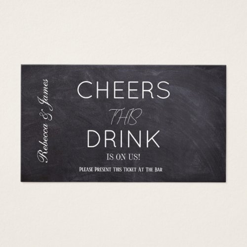 Rustic Chalkboard Wedding Drink Voucher Ticket