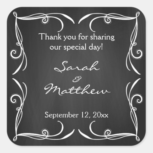 Rustic Chalkboard Wedding Favor Stickers