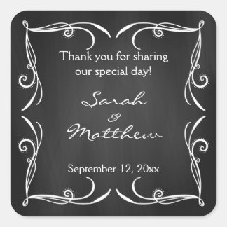 Rustic Chalkboard Wedding Favor Stickers