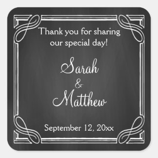 Rustic Chalkboard Wedding Favor Stickers