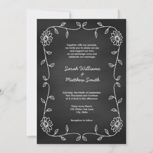 Rustic Chalkboard Wedding Invitations