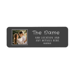 Rustic Chalkboard Wedding Photo Label