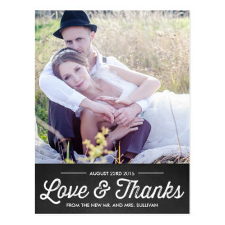 RUSTIC CHALKBOARD | WEDDING THANK YOU POSTCARD