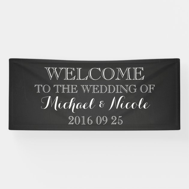 Rustic Chalkboard Wedding Welcome Sign Custom