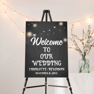 Rustic Chalkboard Welcome To Our Wedding Sign