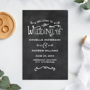 Rustic Chalkboard Welcome Wedding Programs