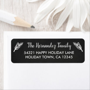 Rustic Chalkboard Winter Holiday Pine Address Label